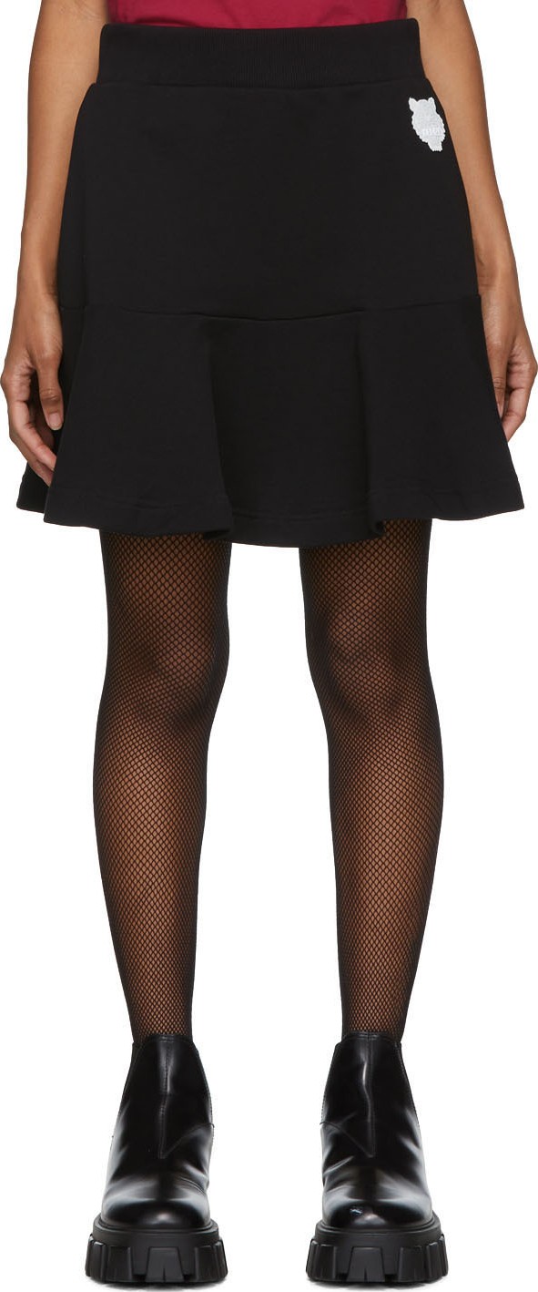 KENZO Black Tiger Crest Flare Miniskirt