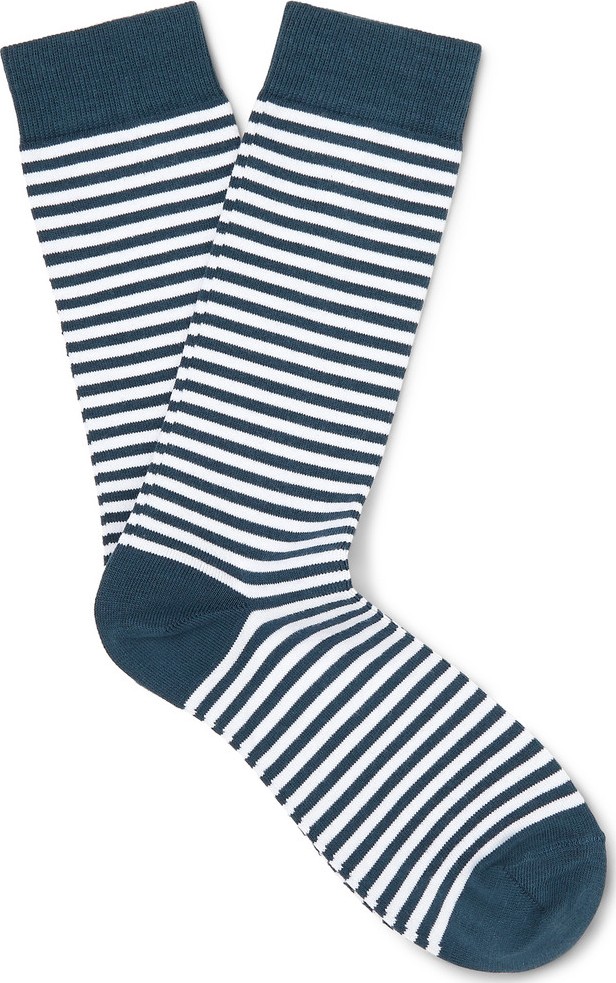 Sunspel Striped Stretch Cotton-Blend Socks