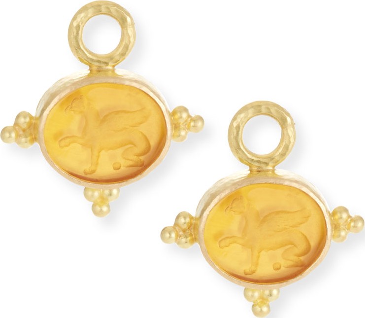 Elizabeth Locke 19k Gold Grifo Venetian Glass Earring Charms