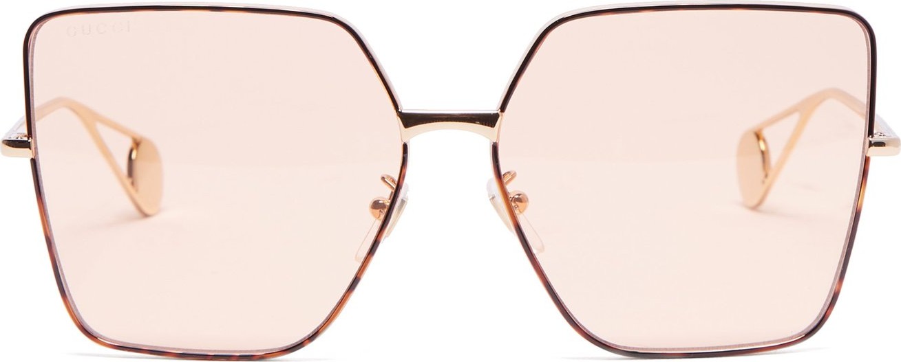 Gucci Oversized square tortoiseshell-acetate sunglasses