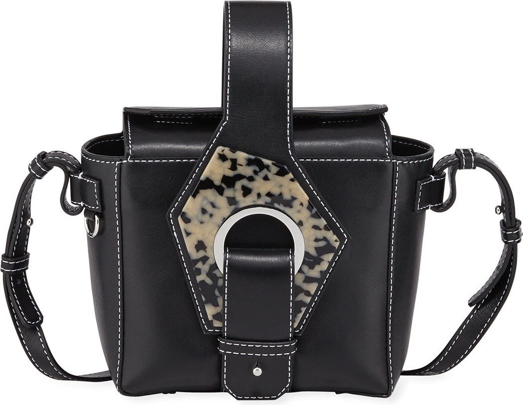 Ganni Leather Square Bucket Bag