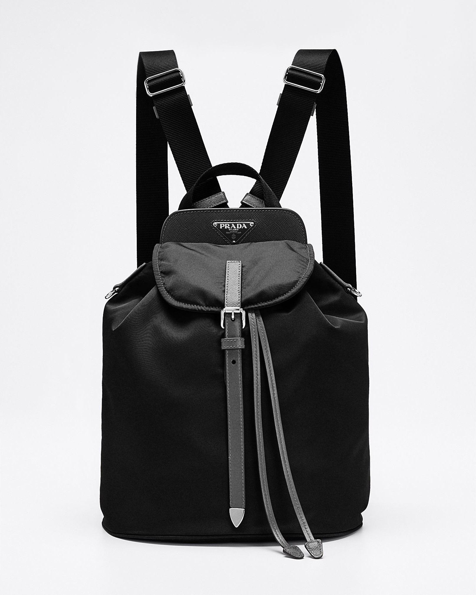Prada Nylon and Saffiano Leather Flap Backpack