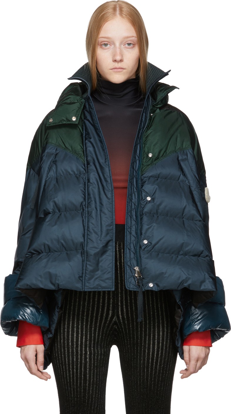 Moncler Genius 2 Moncler 1952 Blue & Green Down Jour Jacket