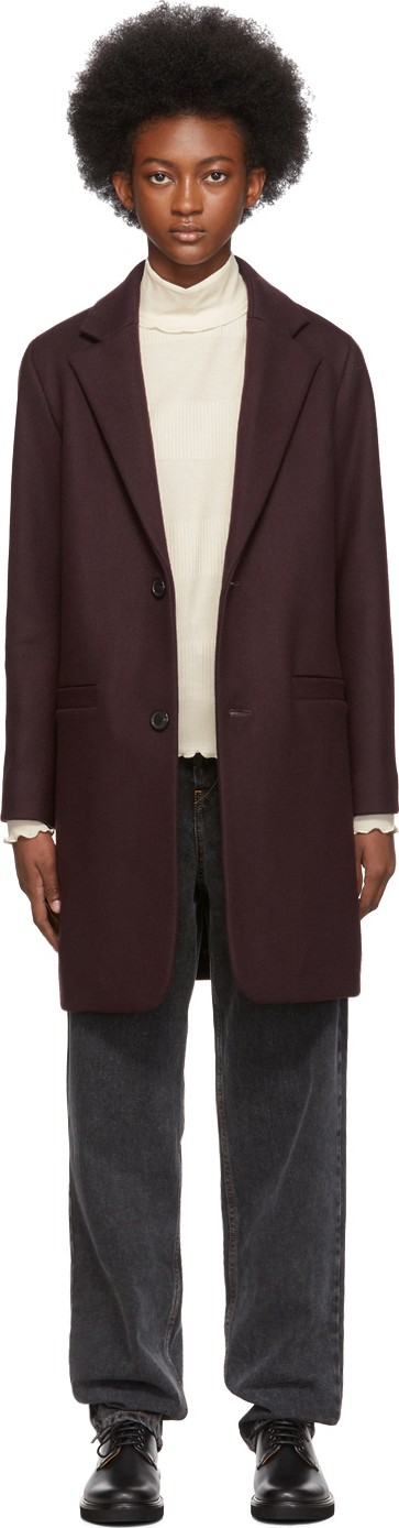 A.P.C. Burgundy Carver Coat