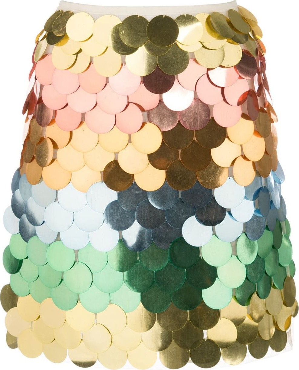 Sara Battaglia Rainbow Sequin Mini Skirt