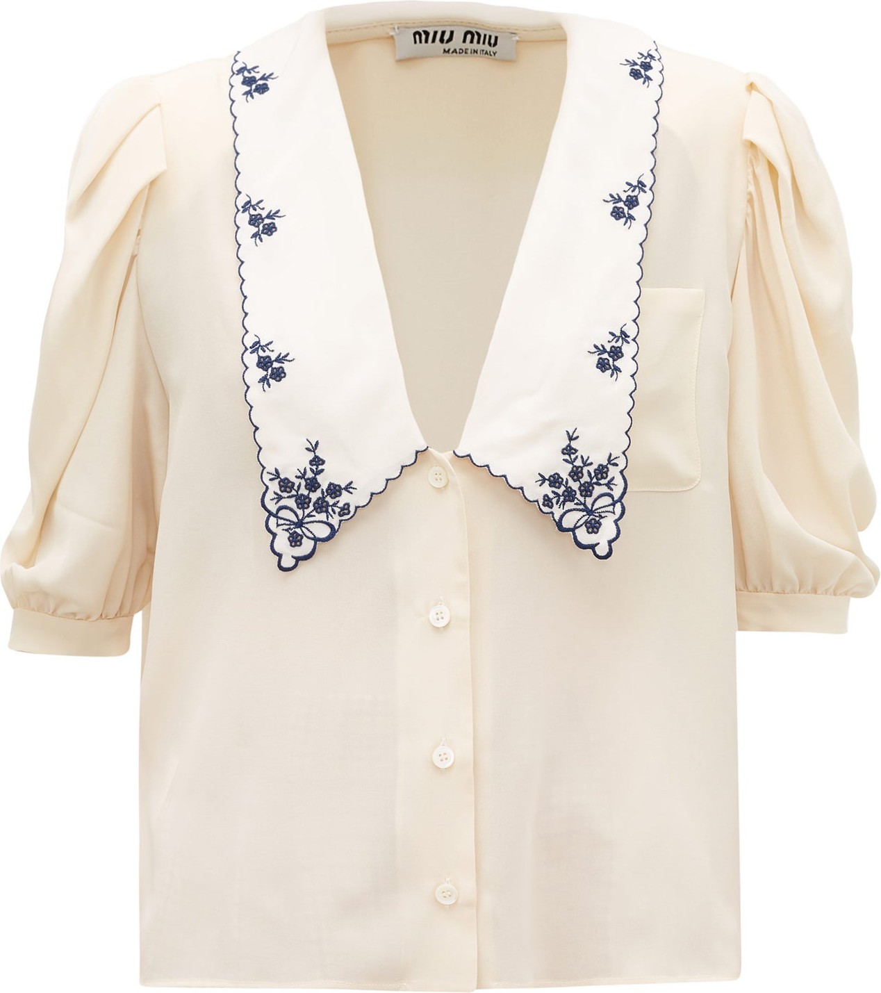Miu Miu Exaggerated-collar silk blouse