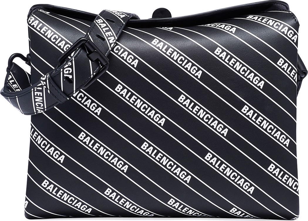 Balenciaga Small Logo-Print Flap Shoulder Bag