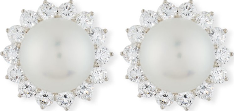 Assael South Sea Pearl & Diamond Halo Earrings