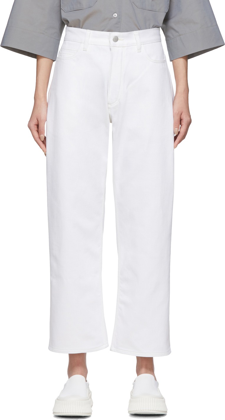 Studio Nicholson White Ruthe Cropped Jeans