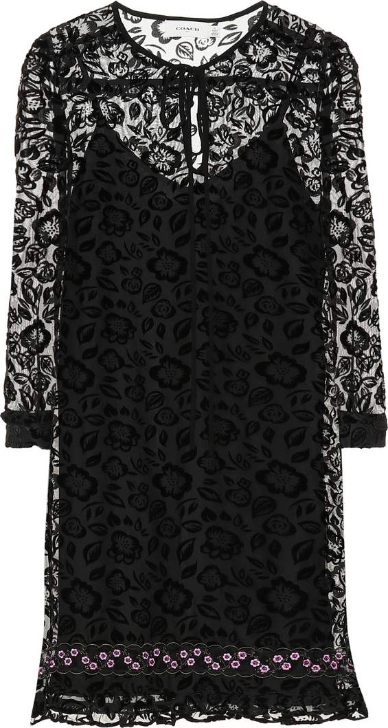 COACH Flocked velvet floral dress