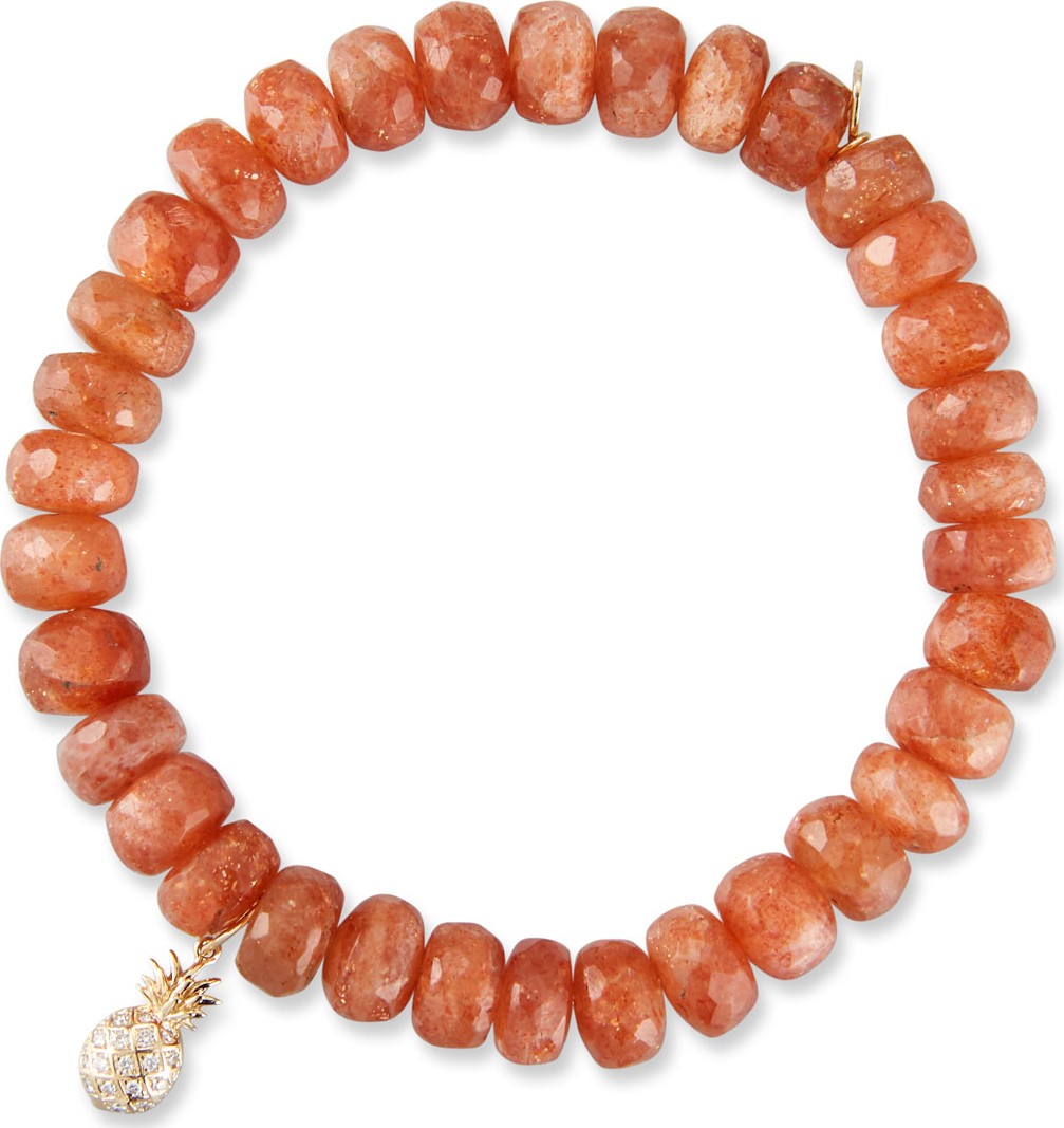 Sydney Evan 14k Sunstone Rondelle Bracelet w/ Pineapple