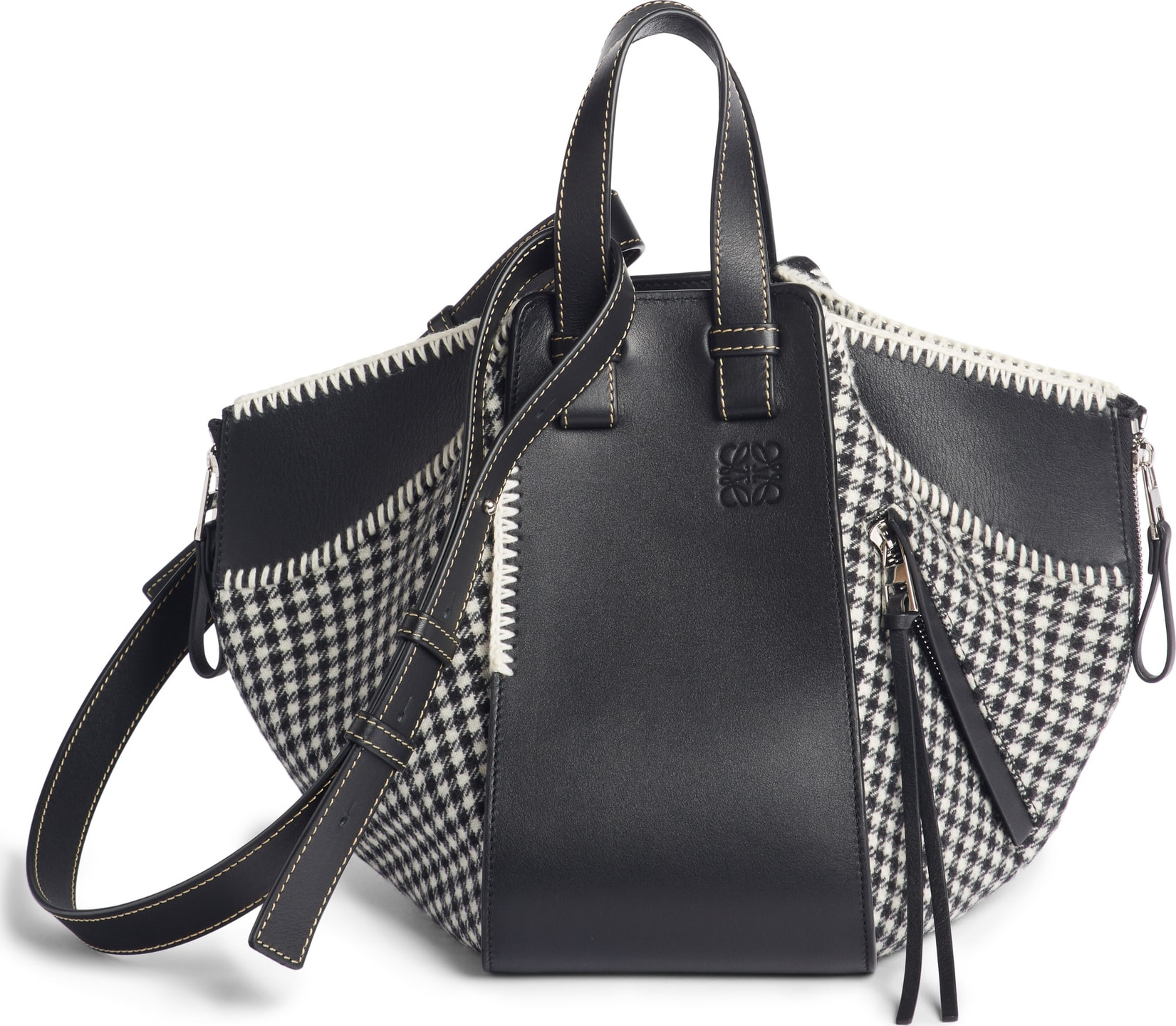 LOEWE Small Hammock Tweed & Leather Shoulder Bag