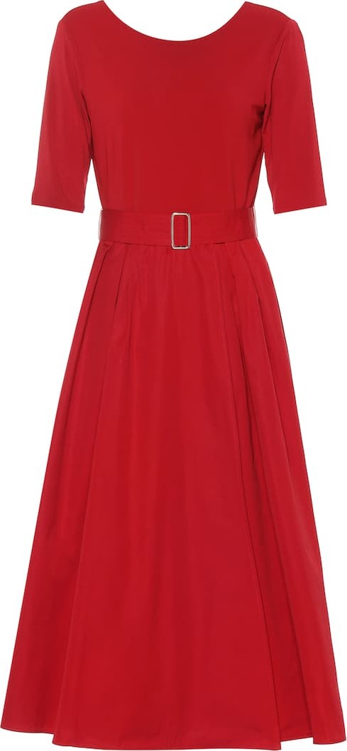 Max Mara Affine crêpe and cotton midi dress