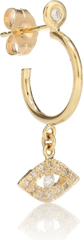 Jacquie Aiche Exclusive to Mytheresa – Evil Eye 14kt gold and diamond earring