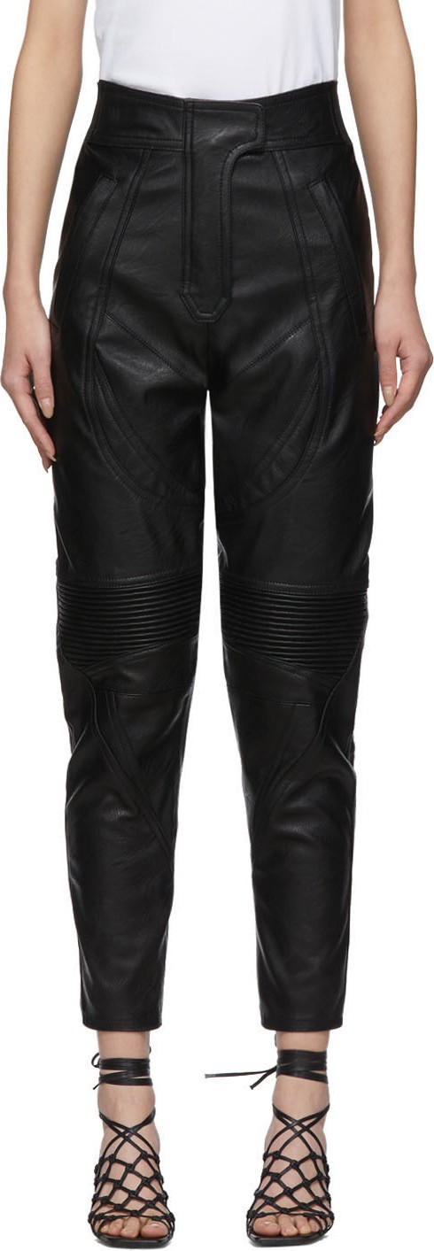 Stella McCartney Black Faux-Leather Alter Trousers Stella McCartney Black Faux-Leather Alter Trousers