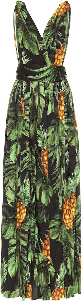 Dolce & Gabbana Printed stretch-cotton maxi dress