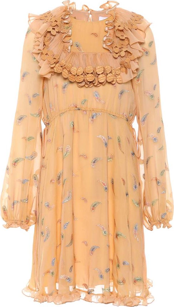 Chloe Ruffled silk-blend minidress