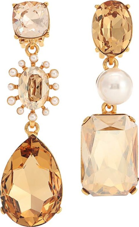 Oscar De La Renta Mixed jewel clip-on earrings