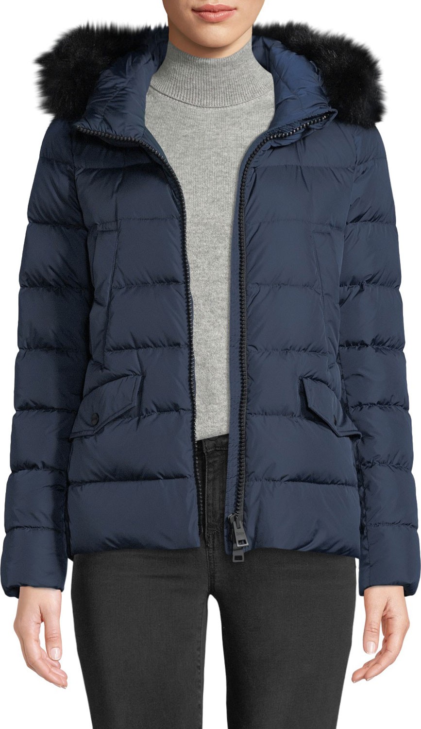 Herno Down Coat w/ Detachable Fur & Hood