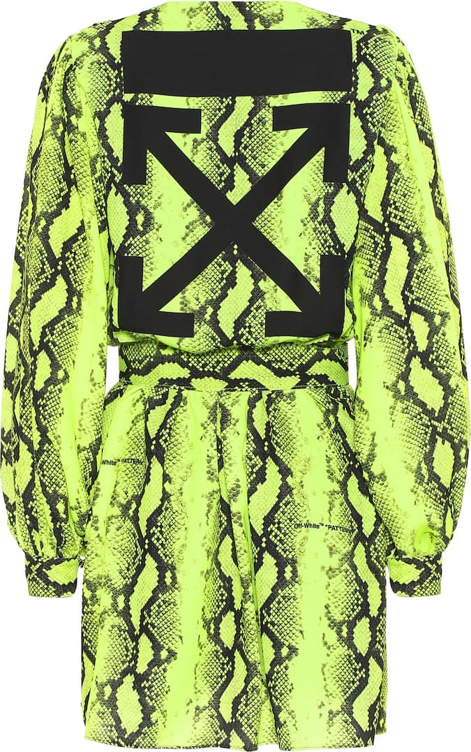 Off White Python-printed minidress