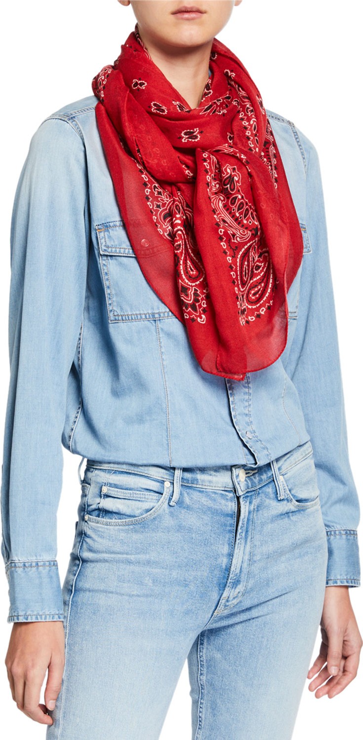 Saint Laurent Square Bandana Scarf