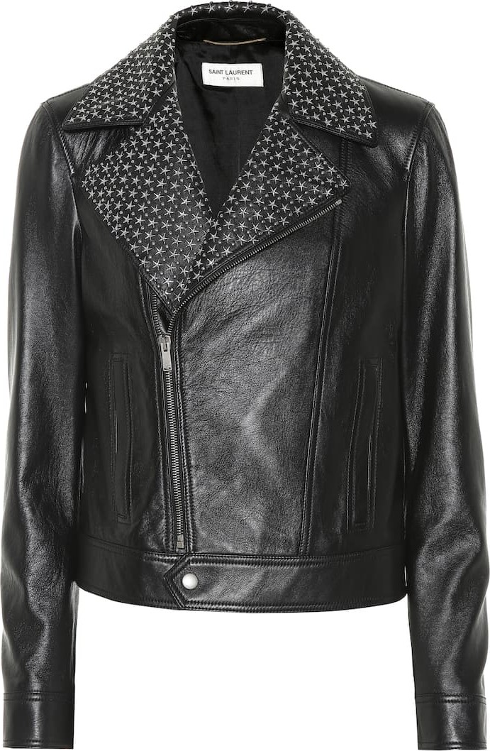 Saint Laurent Embroidered leather jacket