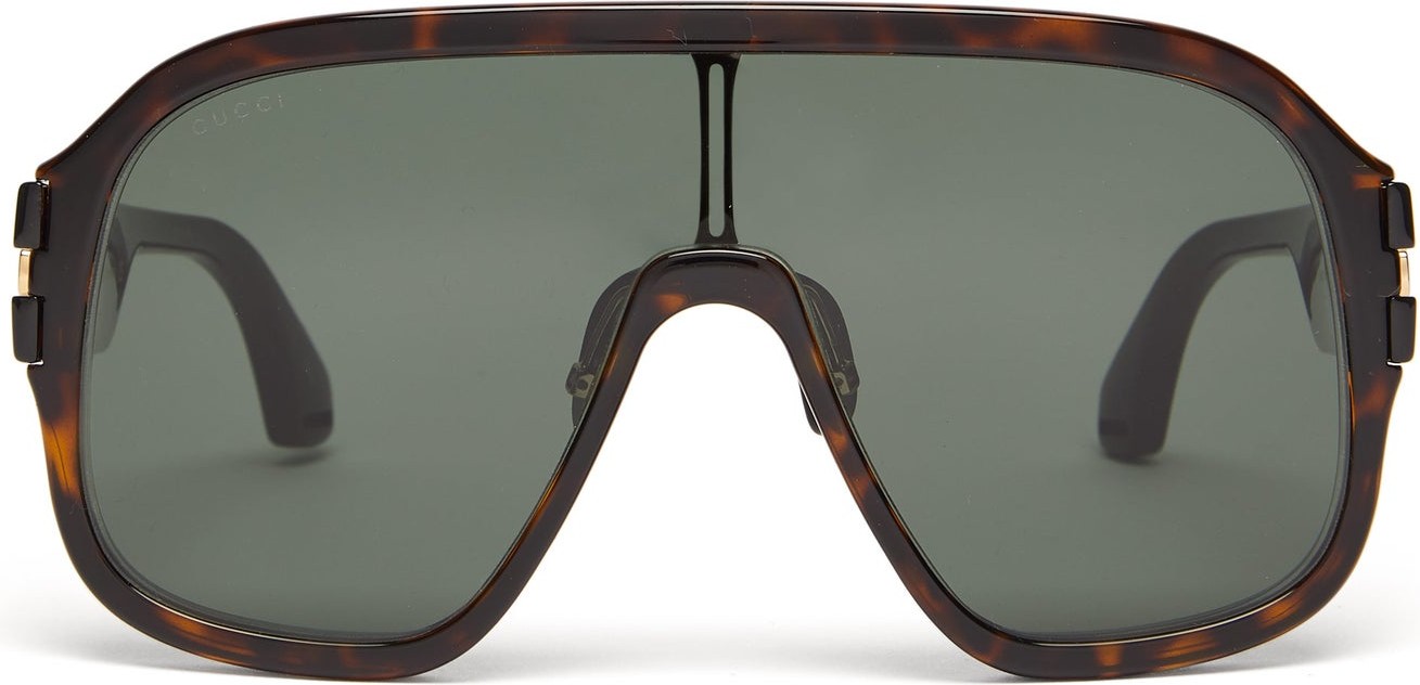 Gucci Oversized shield acetate sunglasses