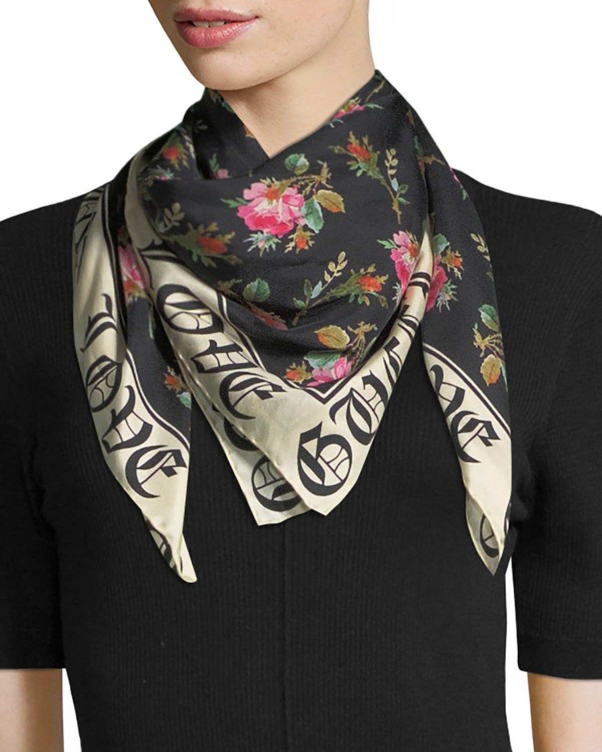 Gucci Foulard "Blind for Love" Silk Scarf