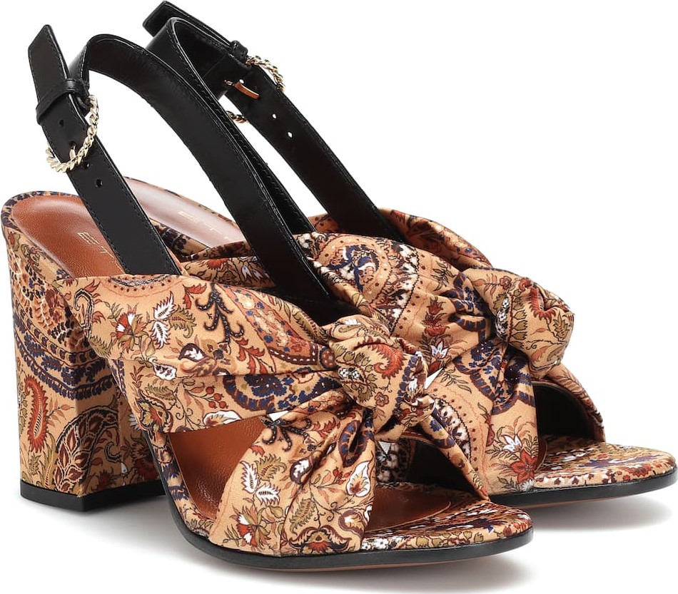 Etro Printed satin sandals