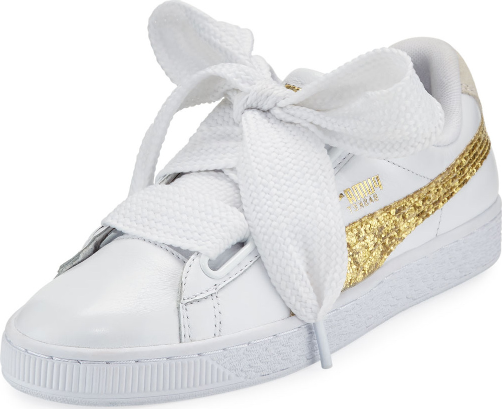 PUMA Basket Heart Glitter Sneakers