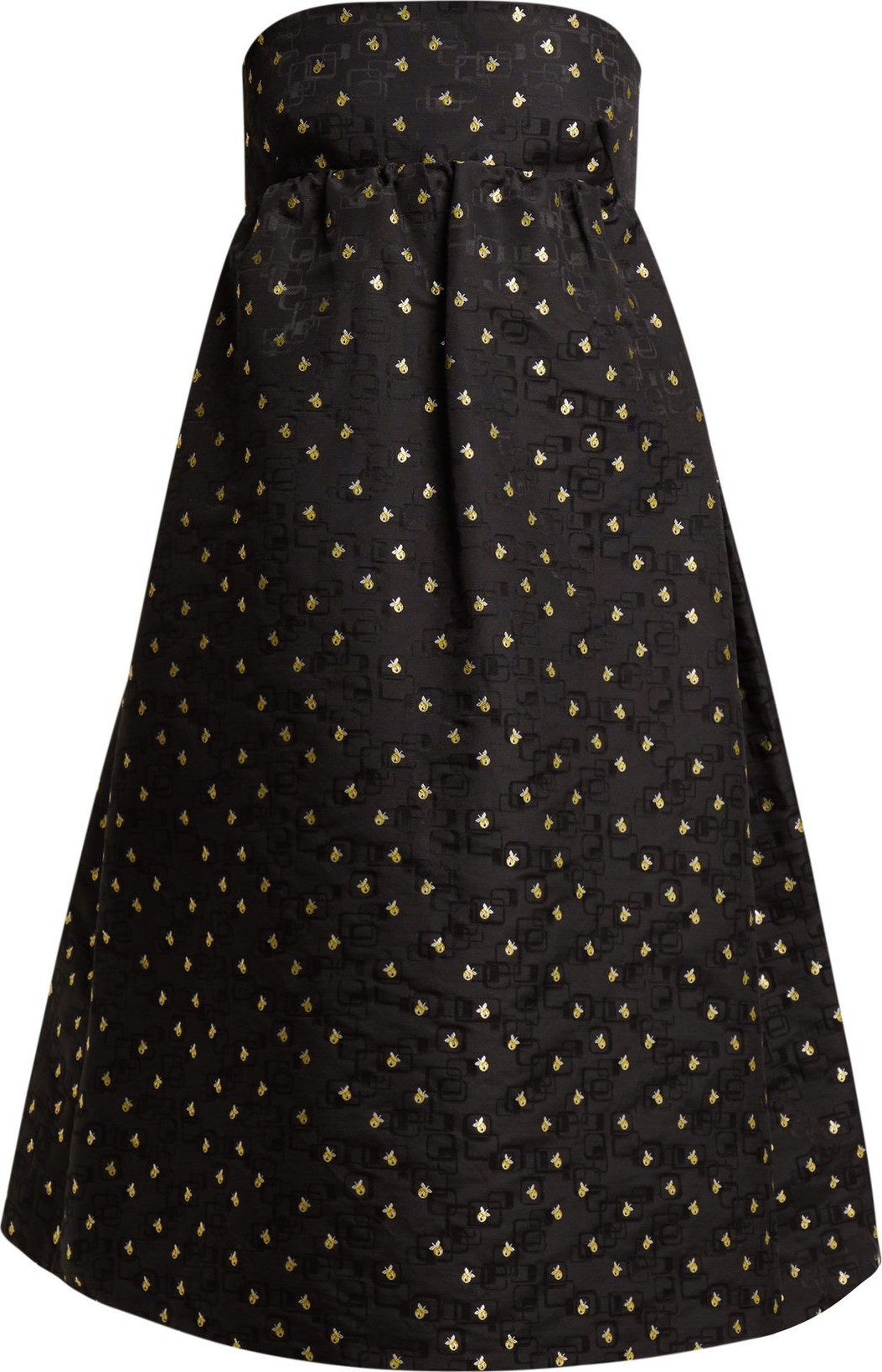 ROCHAS Rose-jacquard cotton and silk-blend midi dress