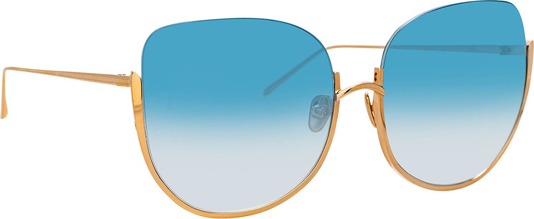 Linda Farrow Semi-Rimless Butterfly Sunglasses
