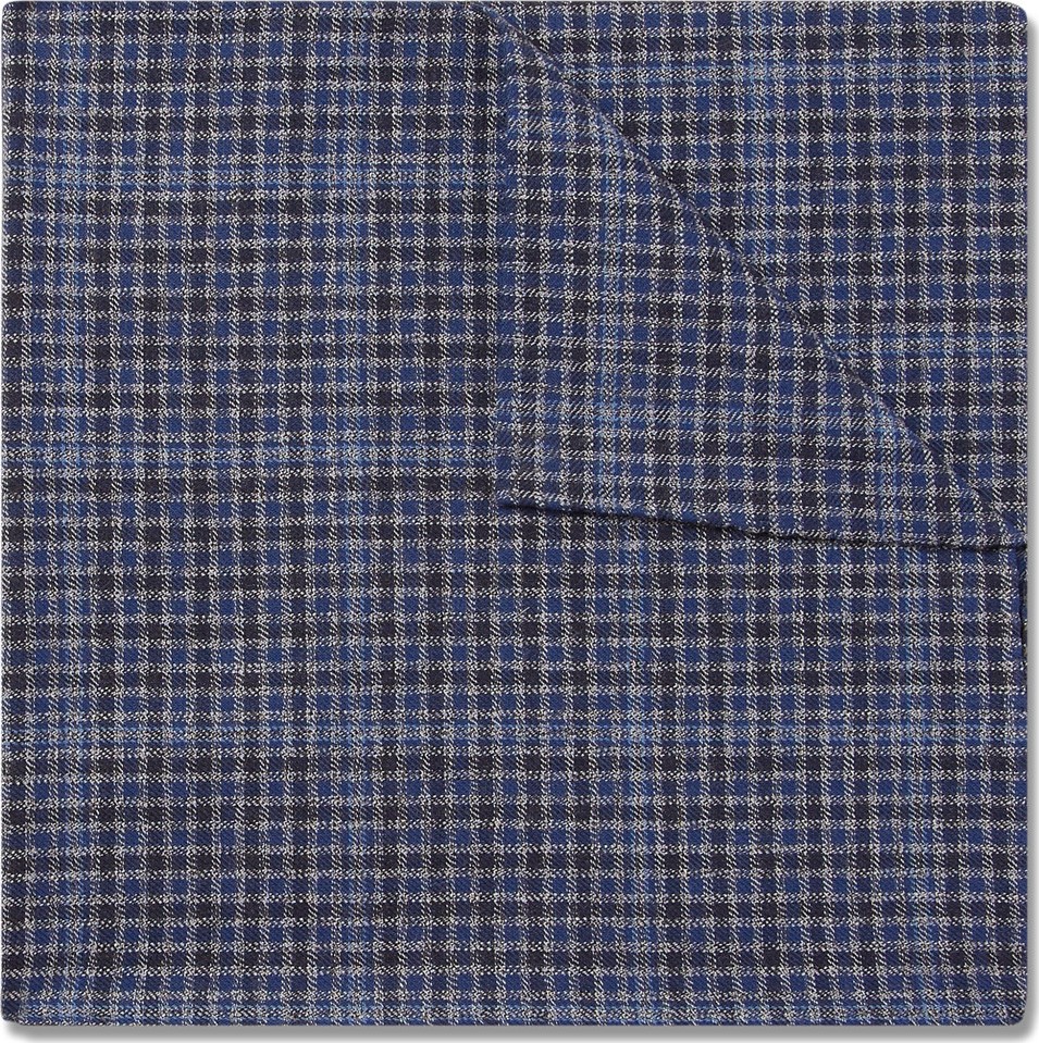 Oliver Spencer Checked Cotton Pocket Square