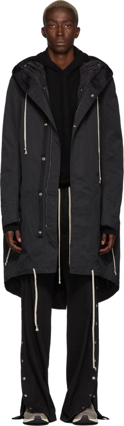Rick Owens DRKSHDW Black Fishtail Parka