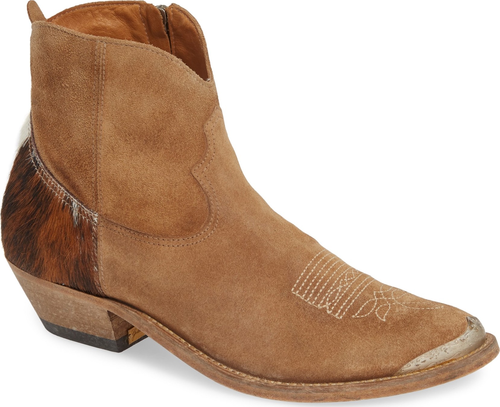 Golden Goose Deluxe Brand Young Western Boot with Genuine Calf Hair