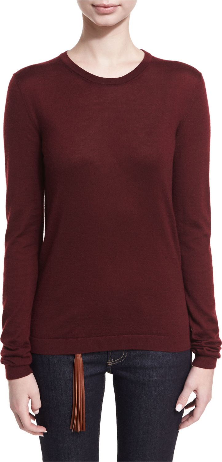 Ralph Lauren Cashmere-Blend Jersey Crewneck Sweater