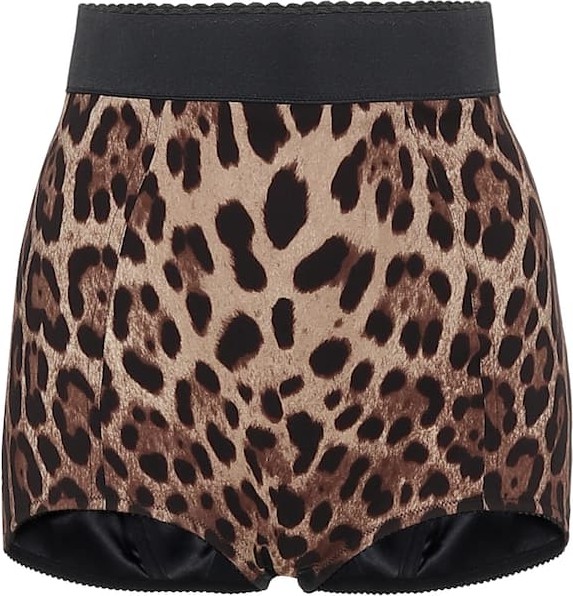 Dolce & Gabbana Leopard-print silk-blend shorts