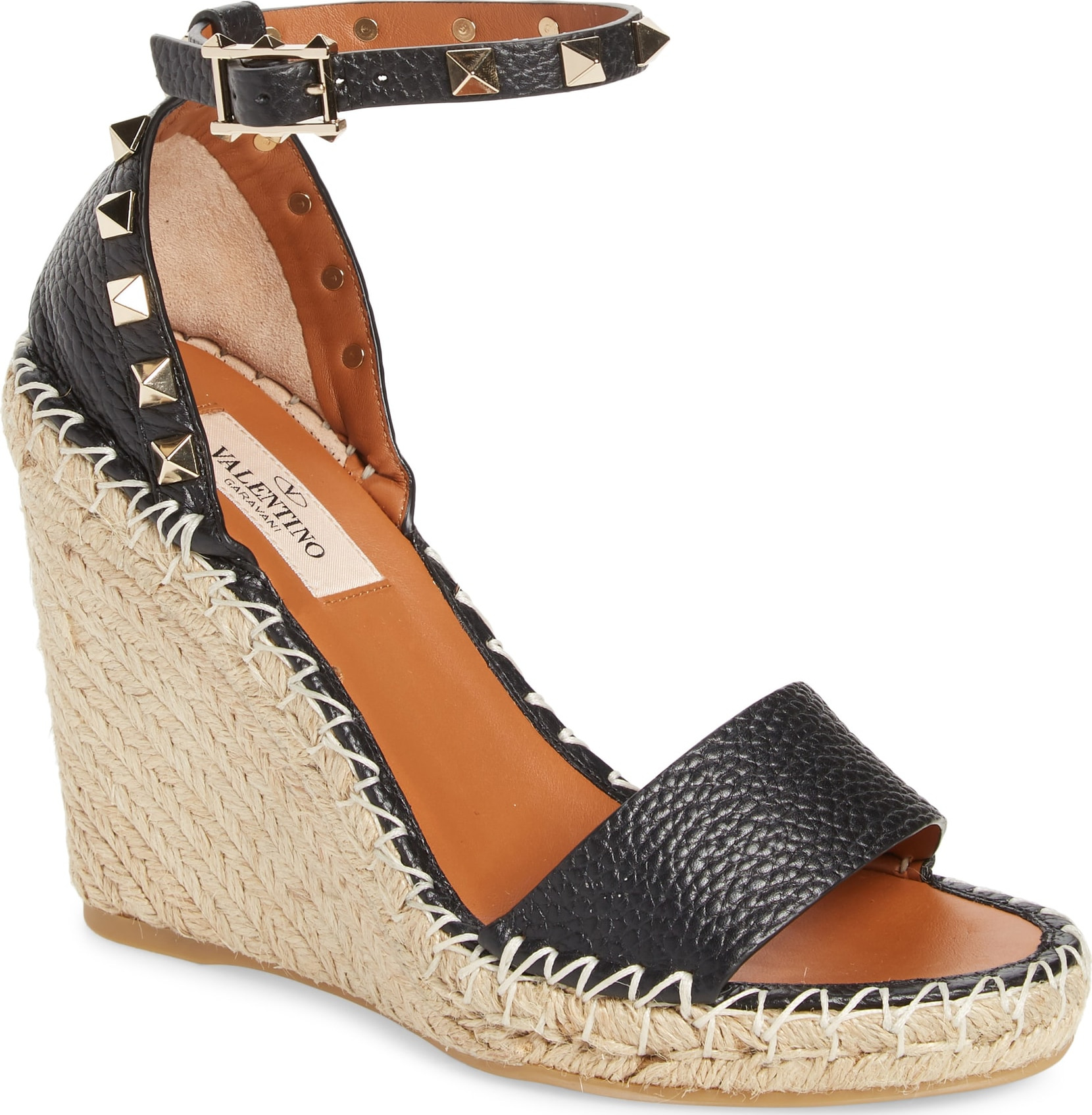 Valentino 'Rockstud' Espadrille Wedge