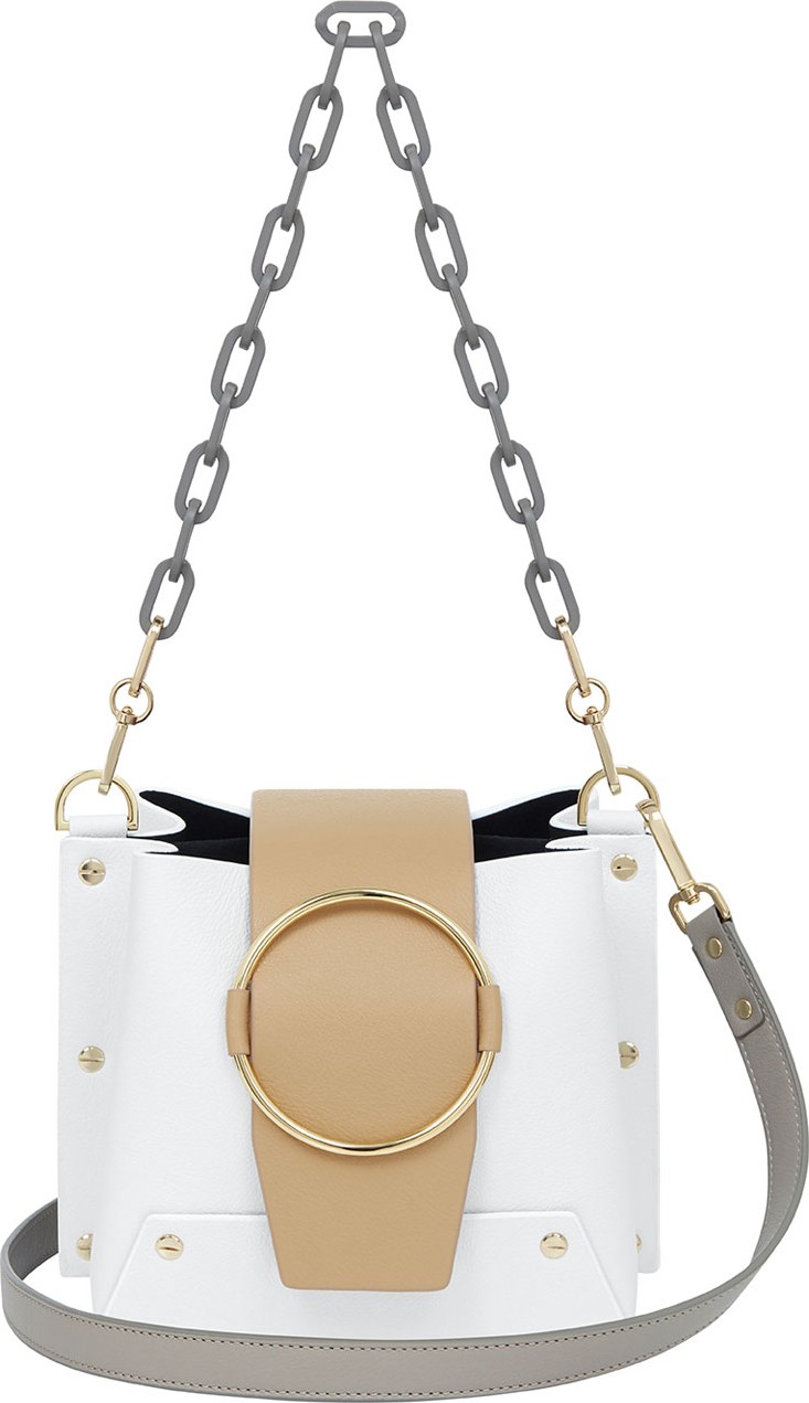 Yuzefi Delila Colorblock Leather Bucket Bag