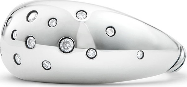 David Yurman Pure Form Sterling Silver Ring with Diamonds