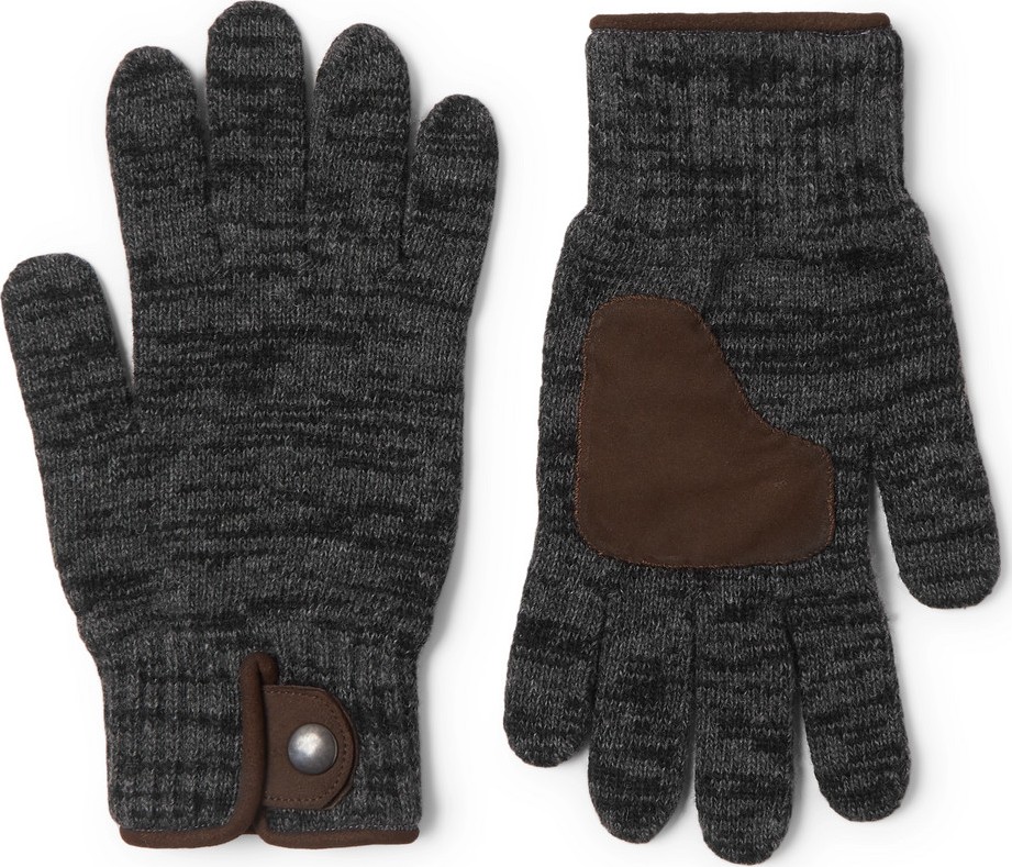 Oliver Spencer Suede-Trimmed Wool-Blend Gloves