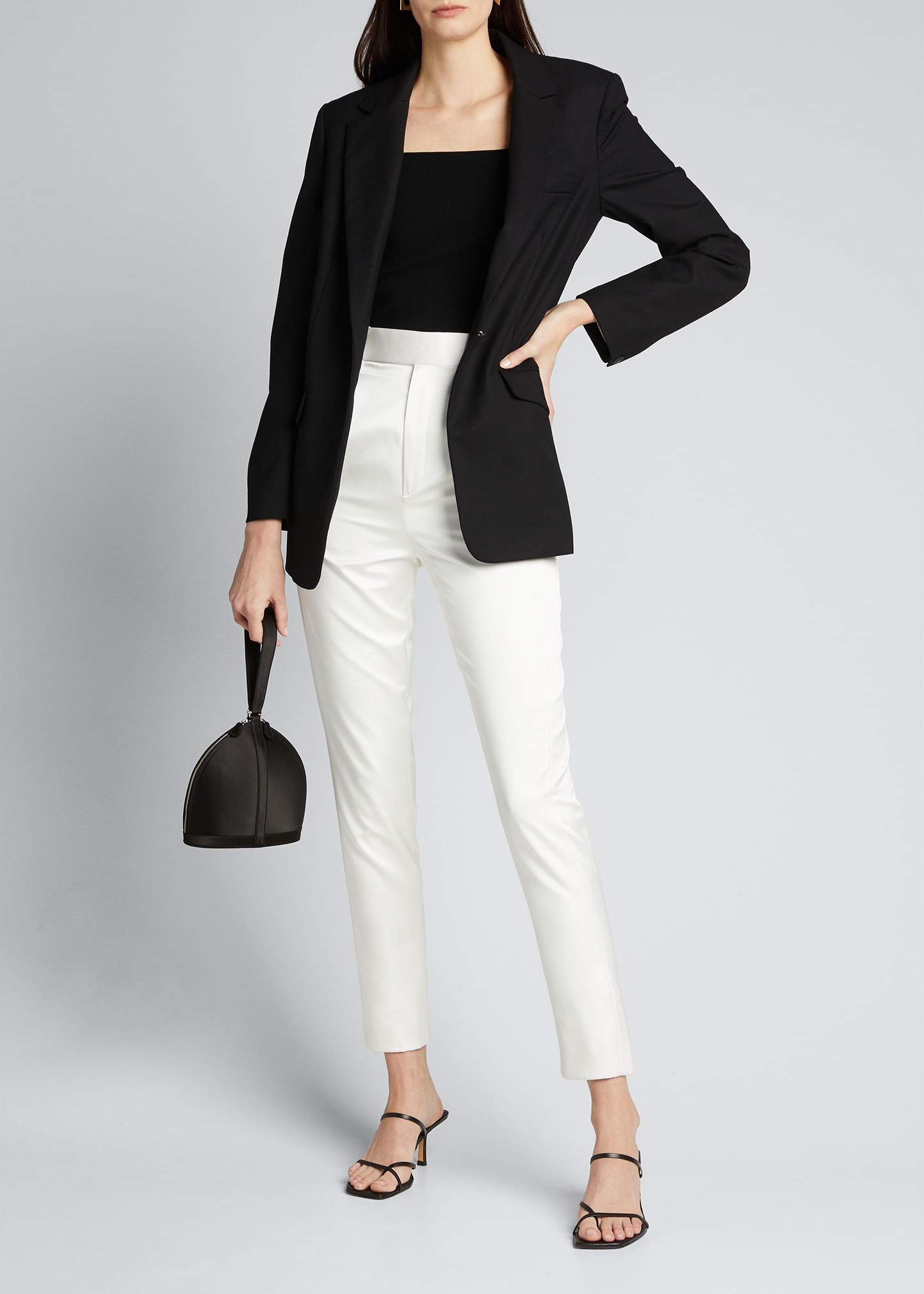 Alice + Olivia Brynn Square-Neck Fitted Pullover