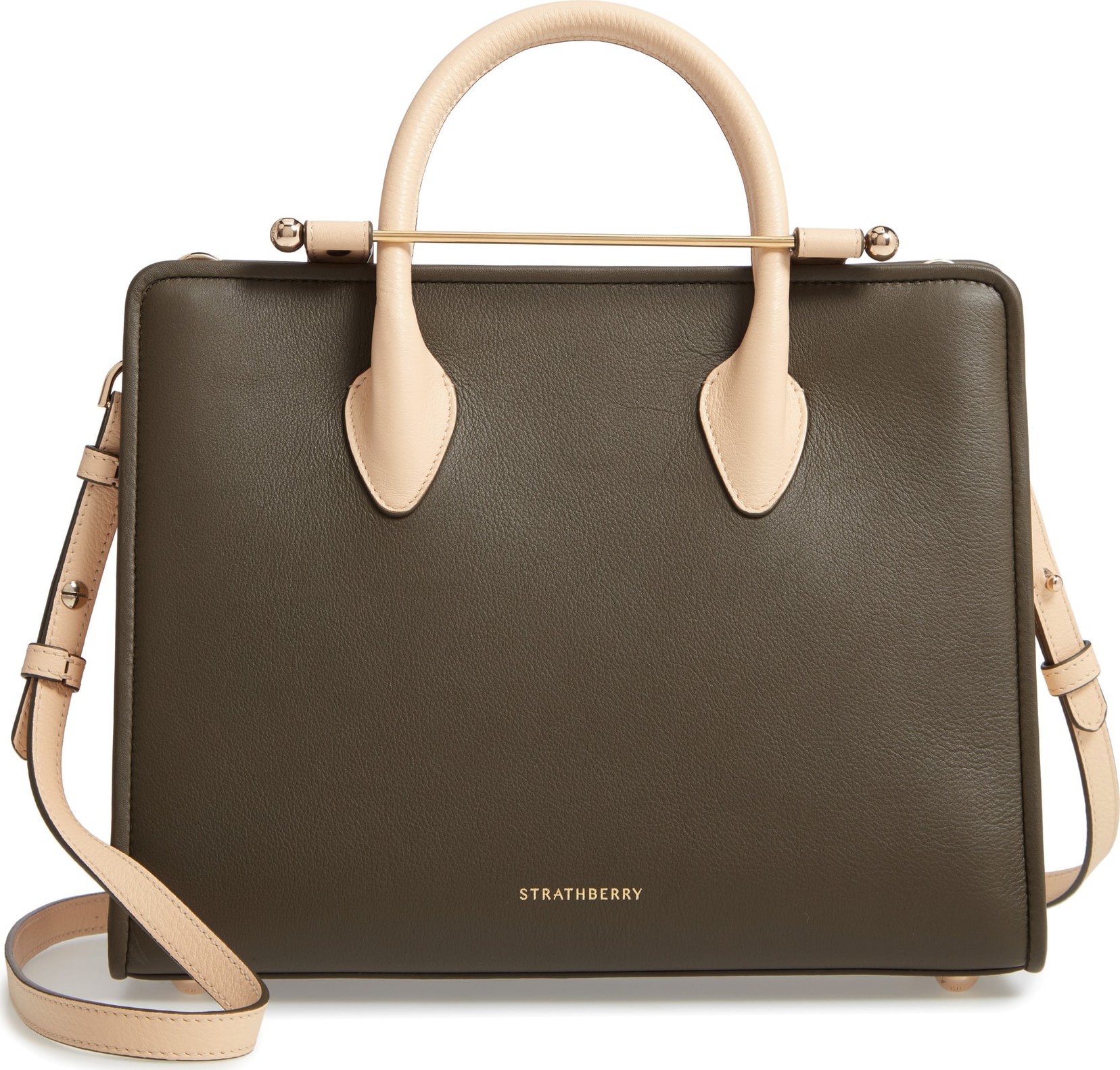 Strathberry Midi Bicolor Leather Tote