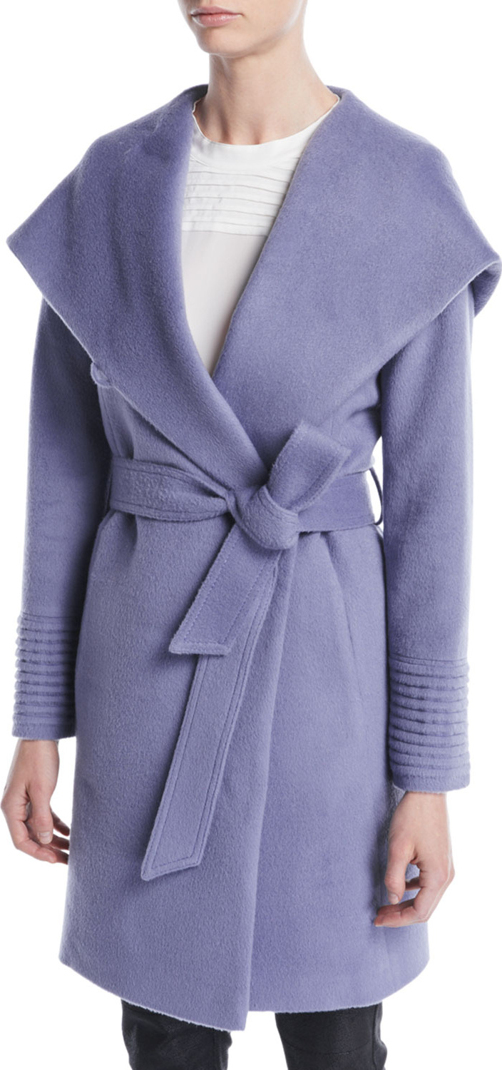 Sentaler Mid-Length Hooded Baby Alpaca Wrap Coat