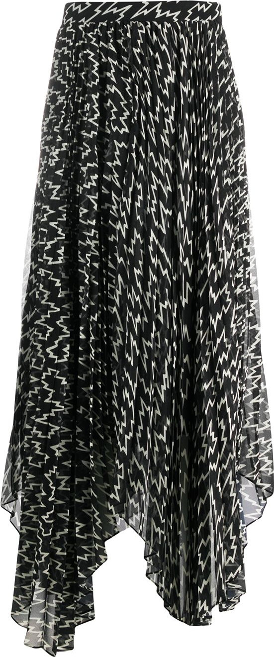 Isabel Marant - Silk lightning-print skirt