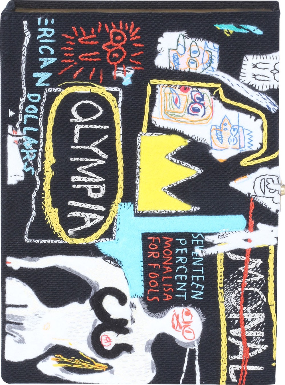 Olympia Le-Tan Basquiat Crown Hotel Artwork Book Clutch Bag
