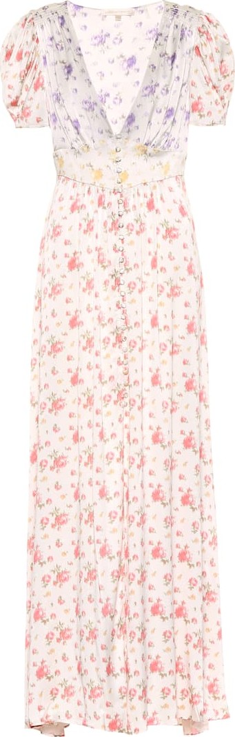 LOVESHACKFANCY Stacy floral silk dress