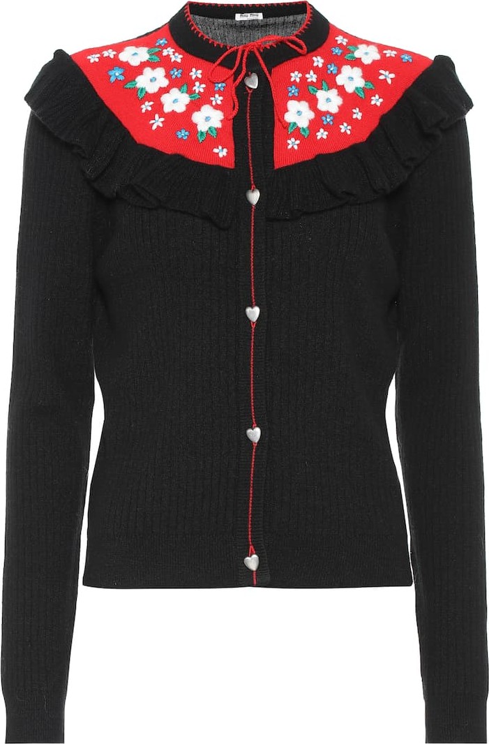 Miu Miu Floral wool cardigan