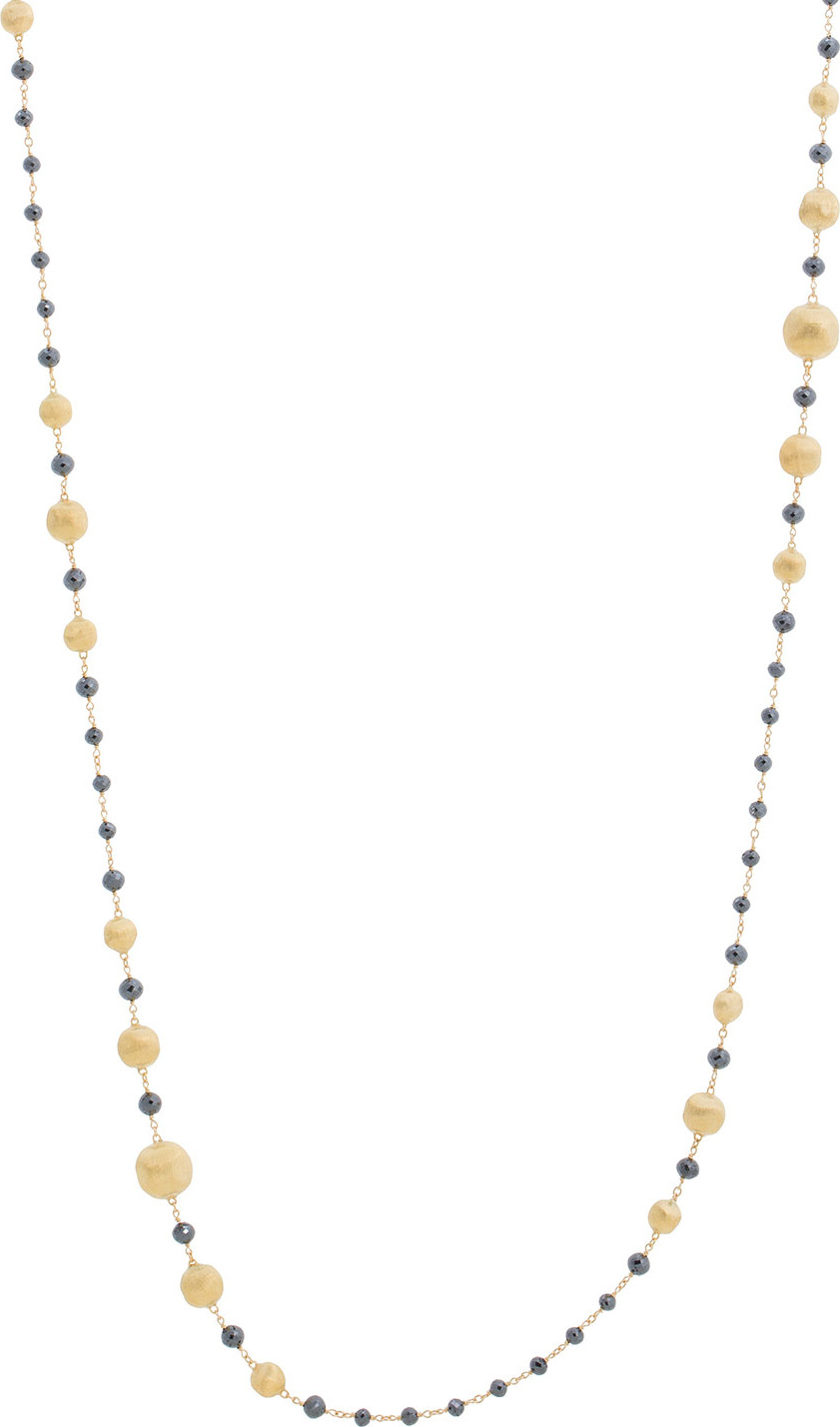 Marco Bicego 18k Gold Africa Black Diamond Necklace, 36"L