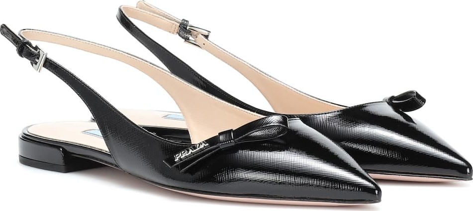 Prada Leather slingback ballet flats